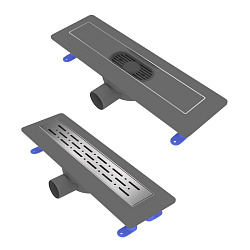 Corpa Nera Grossi/Гросси душевой трап 40 см с гидрозатвором, решетка из нержавеющей стали, хром