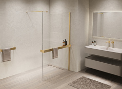 Душевая перегородка Walk-In VSW-1HR120CLG, 1200*2000, брашированное золото, стекло прозрачное, , шт
