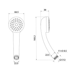 Лейка для душа, Essential, Milardo, 1401F66M18