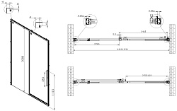 Душевая дверь Ultima VDS-7UL120CL, 1200, хром, стекло прозрачное, , шт
