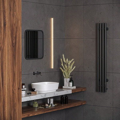 Aringa Токио полотенцесушитель вертикальный электрический 120*15, черный