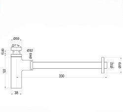 Corpa Nera сифон для раковины, черный матовый