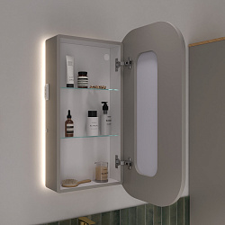 Шкаф зеркальный с подсветкой Desert 450х800 универсальный, амарок 