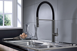 Смеситель для кухни Vincea VKF-114GM, вороненая сталь, , шт