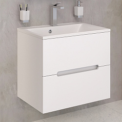 Тумба /2 ящ/подвесная/белый/раковина Прима (65см) Olivia/AQUA DE MARCO