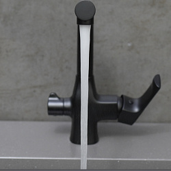 URSUS Смеситель для кухни с подключением к фильтру питьевой воды, нерж. сталь/чёрн.матовый, LM7258BL