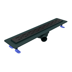 Corpa Nera Grossi/Гросси душевой трап 60 см с гидрозатвором, решетка из нержавеющей стали, черный