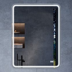 Зеркало LED VLM-3MA600-2 600х800 c сенсорным выключателем и диммером, антизапотевание, , шт