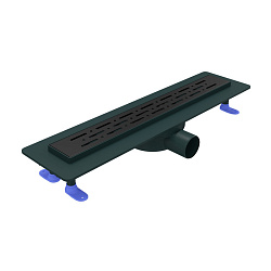 Corpa Nera Grossi/Гросси душевой трап 50 см с гидрозатвором, решетка из нержавеющей стали, черный