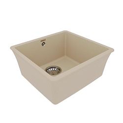 SINARA 440-U Мойка кухонная из кварцгранита цвет: бежевый комплектация: крепеж, сливная арматура с п