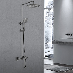 Душевая стойка Desire VSFS-1D0TGM термостат без излива, 25см верх душ, вороненая сталь, , шт