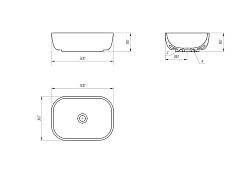 Раковина на столешницу MODUO 50 SQUARE 0 отв.