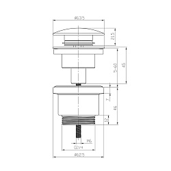 Клапан донный универсальный Click/Clack 1 ¼, золото