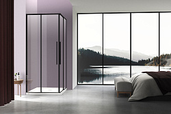 Душевой уголок Slim-N VSS-4SN900CLB, 900*900, черный, стекло прозрачное, , шт