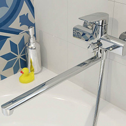 ВЫВОД Смеситель для ванны с длинным изливомBridge, IDDIS, BRDSB02i10WA