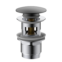 Донный клапан DPU-1B01GM клик-клак G1 1/4, с переливом, вороненая сталь, , шт