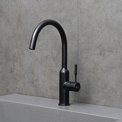 "EXPERT" Смеситель для кухни с поворотным изливом, чёрный