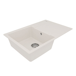 IMANDRA 760 Мойка кухонная из кварцгранита цвет: жасмин  комплектация: крепеж, сливная арматура с пе