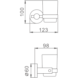Держатель стакана матовое стекло, нержавеющая сталь HB8306