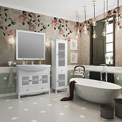 Зеркало Opadiris Омега 85, цвет белый матовый