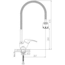 Смеситель для кухни, латунь, хром HB4313