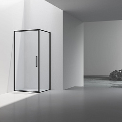 Душевой уголок Slim 8mm VSR-4SLP9010CLB, 1000*900, черный, стекло прозрачное, , шт
