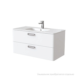 Тумба подвесная, белая, 100 см, Brick, IDDIS, BRI10W1i95. Подходит умывальник: 0101000i28