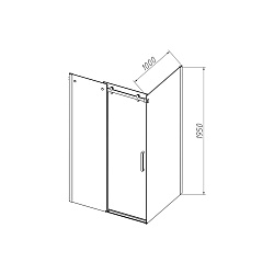 Душевой уголок Como-N VSR-4CN1016CLB, 1600*1000, черный, стекло прозрачное, , шт