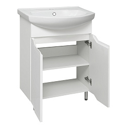 Тумба /2 двери/белый/раковина Элеганс(60см) Viktoria/AQUA DE MARCO