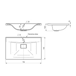 Раковина VCB-3M750B из кварцевого камня, цвет черный, , шт