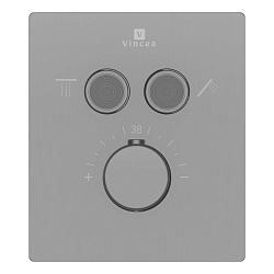Встраиваемый смеситель для душа VSCV-321T-MGM двухфункциональный, термостатический, вороненая сталь,