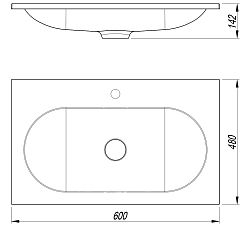Раковина VCB-4H600G из кварца, цвет серый шёлк, , шт