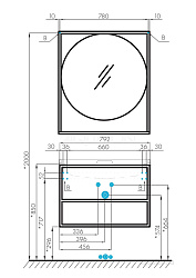 Тумба под умывальник Лофт Фабрик 80 Дуб Эндгрейн (Фабиа 80, Одри, VICTORIA-N 80)