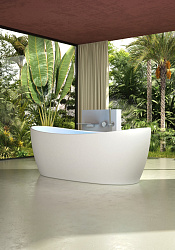 Ванна из искусственного камня Vincea VBT-6S03MW, 1700*800*630, белый мат., слив-перелив в комплекте,