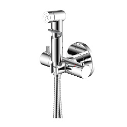 Встраиваемый термостатический смеситель с гигиеническим душем, латунь/хром