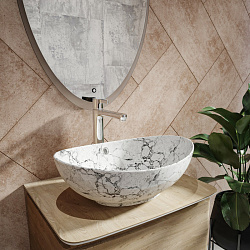 Corpa Nera Rossini/Россини  60 раковина накладная, белый мрамор