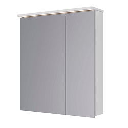 Шкаф зеркальный Lemark ZENON 70х80 см 2-х дверный, с козырьком-подсветкой, с розеткой, цвет корпуса: