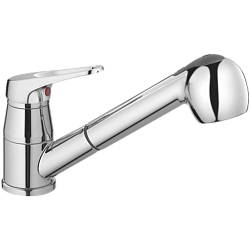 Смеситель для кухни, выдвижная лейка, латунь, хром HB6013