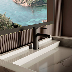 Смеситель для раковины Rim VBF-2RM1MB однорычажный, матовый черный, , шт