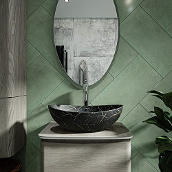 Corpa Nera Rossini/Россини  60 раковина накладная, черный мрамор