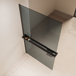 Душевая перегородка Walk-In VSW-1HR100MRGM, 1000*2000, вороненая сталь, стекло зеркальное, , шт