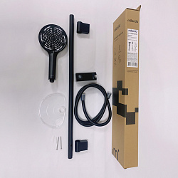 Душевой гарнитур со штангой, черный матовый, Ideal Spa, Milardo, ILS3B70M16