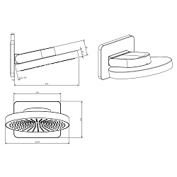 Верхний душ Inspire VSHD-3I1CMB, черный , , шт