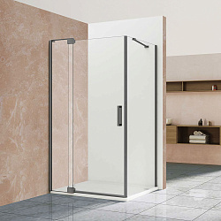 Душевой уголок Extra VSR-1E111290CLGM, 1100/1200*900, вороненая сталь, стекло прозрачное, , шт