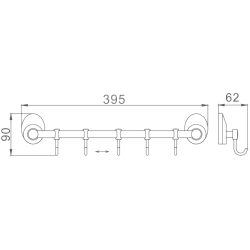 Крючок пятерной, хром HB1615-5