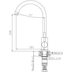 Смеситель для кухни, нержавеющая сталь HB71304-3