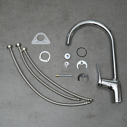 ORTUS Смеситель для кухни с подключением к фильтру питьевой воды, латунь/хром, LM11361C