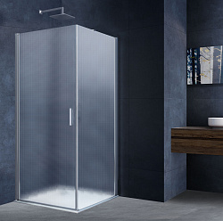 Душевой уголок Alpha VSR-3ALP9090MT, 900*900, хром, стекло текстурное, , шт