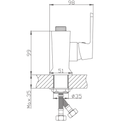 Смеситель однорычажный для кухни без излива, латунь, белый HB73804