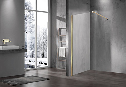 Душевая перегородка Walk-In VSW-1H900CLG, 900*2000, брашированное золото, стекло прозрачное, , шт